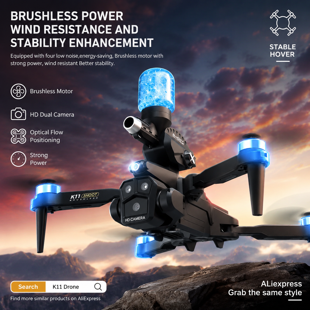K11MAX Drone with Water Bombs  - Drone Multispectral ulasan dan harga